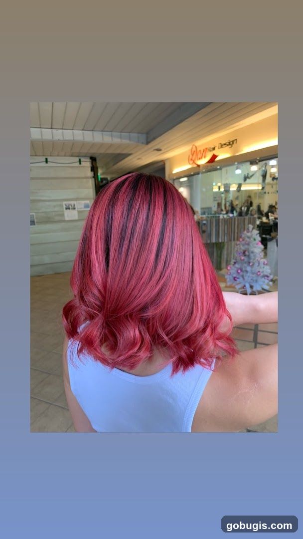 Woman with Pink and Black Hair