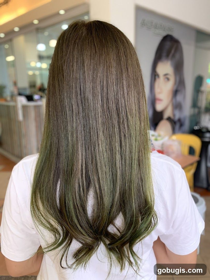 Woman with Green-Toned Hair