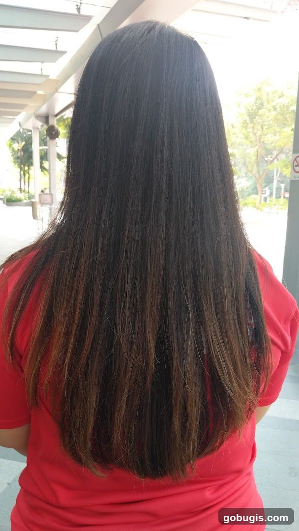 Woman with long brown hair