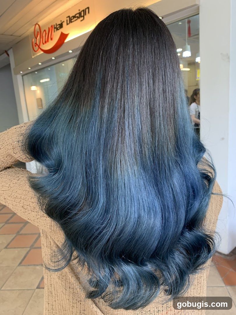 Woman with Blue Ombre Hair