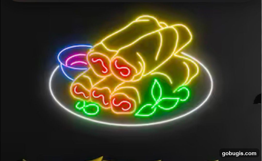 Neon Egg Rolls Sign