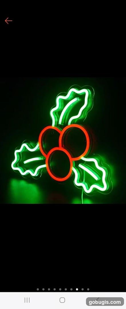Neon Holly Decoration