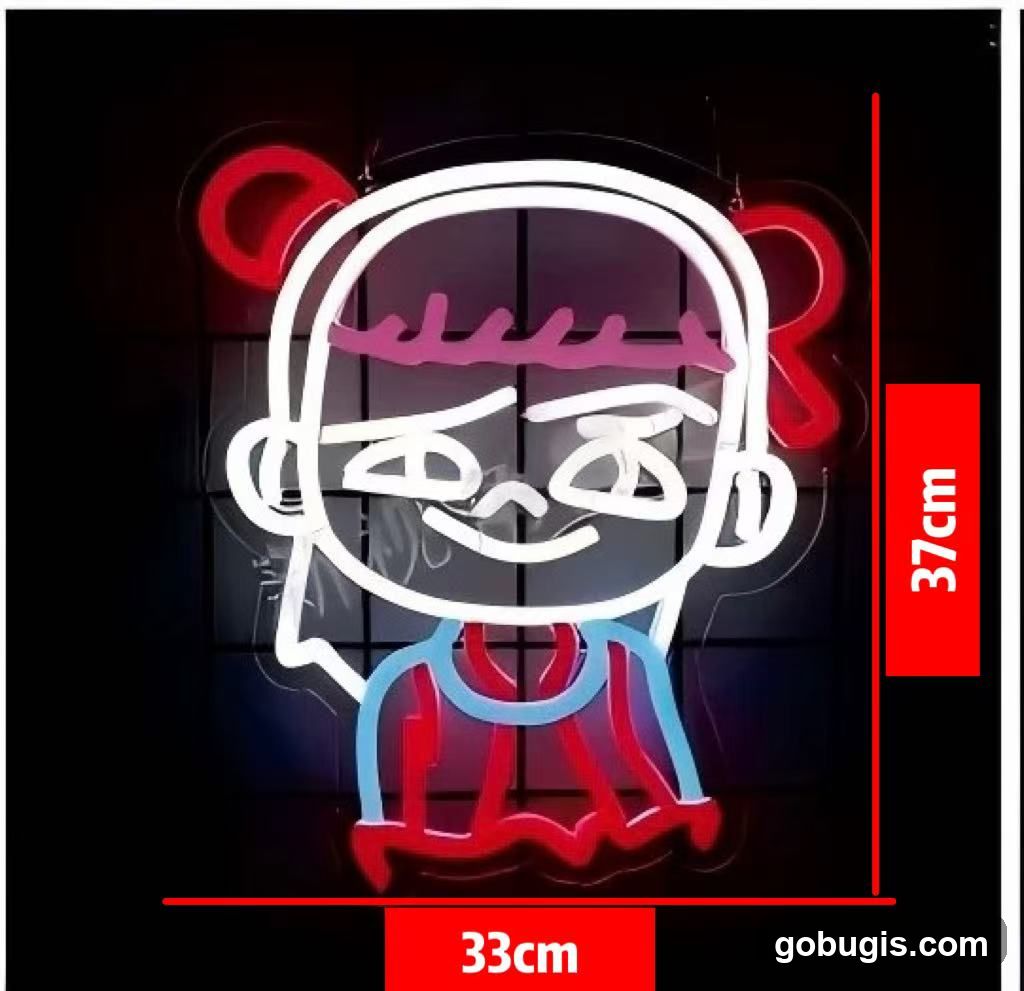 Neon Sign of a Cartoon Character