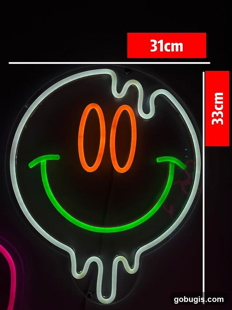 Dripping Smiley Face Neon Sign