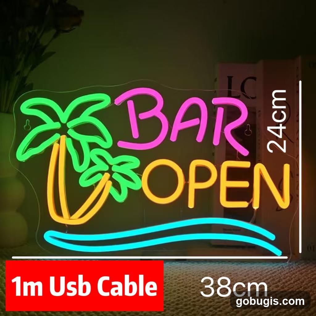Neon Bar Open Sign