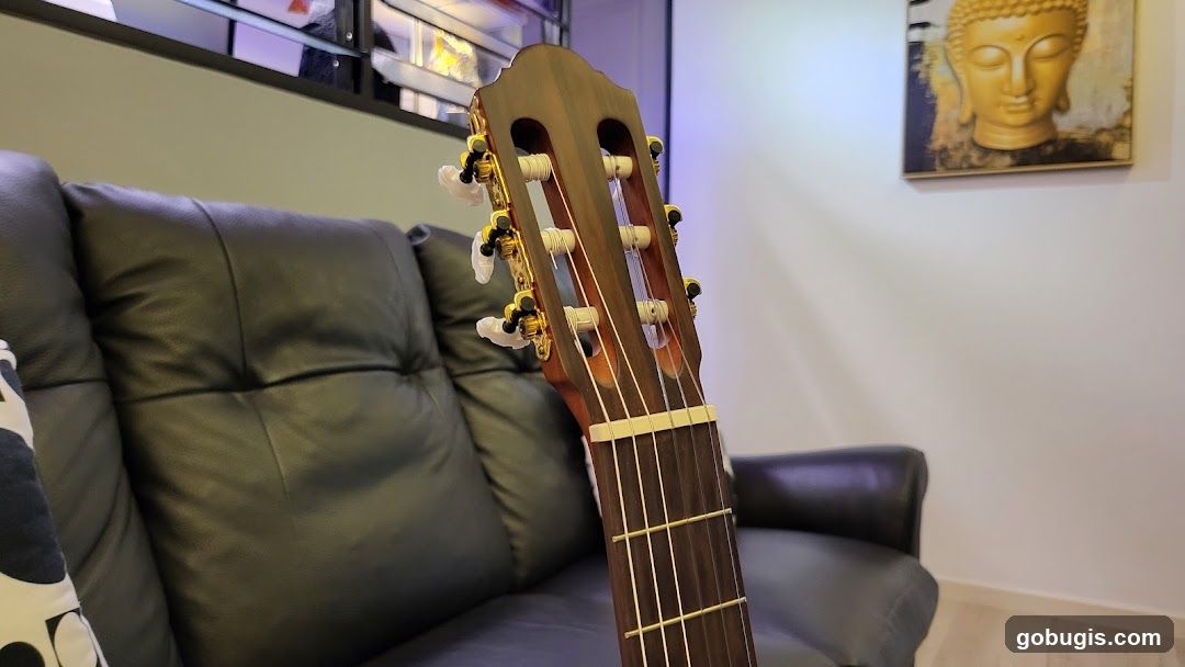 Guitar Headstock and Couch