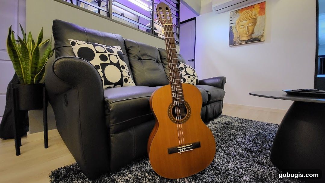 Living Room with Guitar