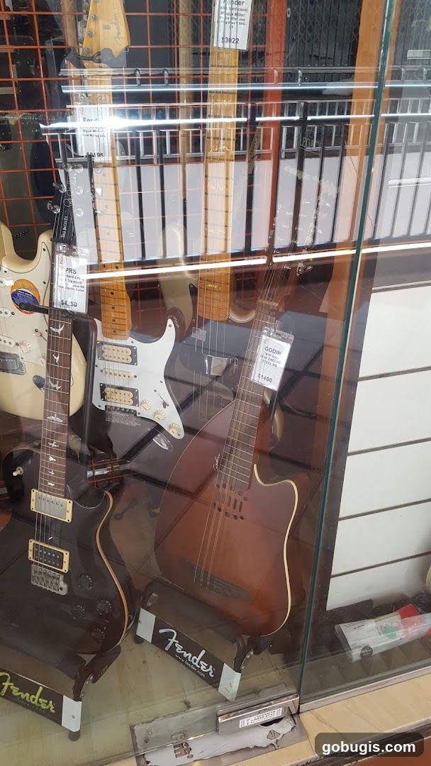 Guitars in a Store Window