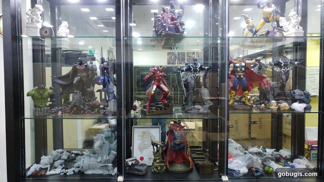 Display Case with Collectible Figures