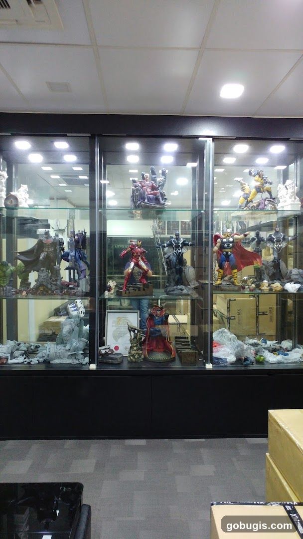 Display Cases with Collectible Figures