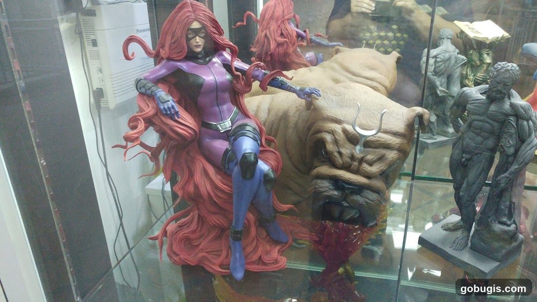 Figurines in a Display Case