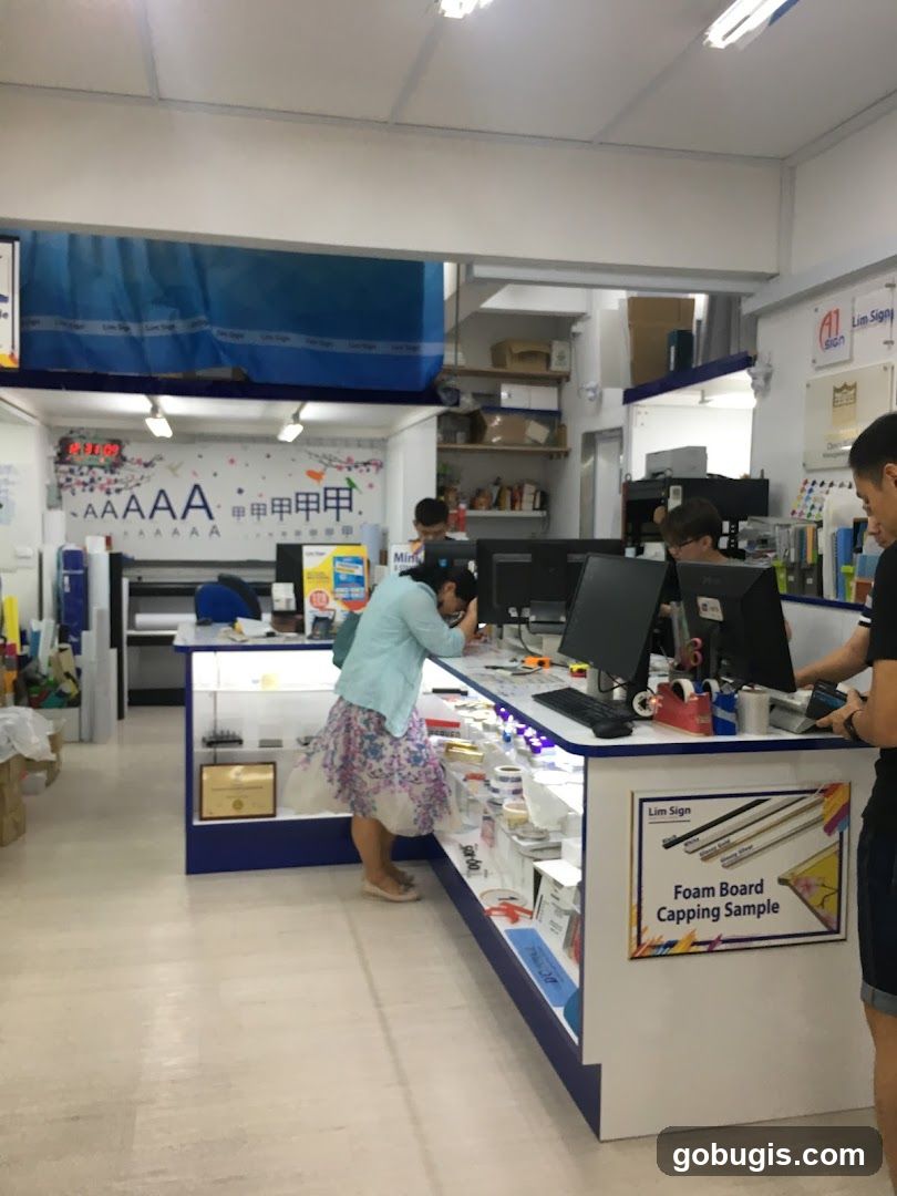 Interior of a Sign Shop