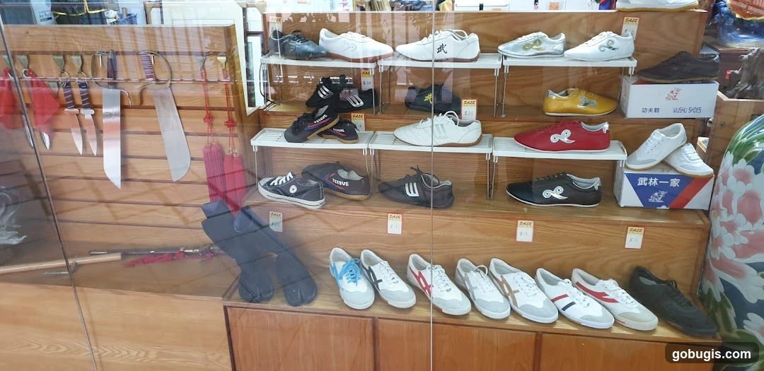 Martial Arts Footwear and Weapons Display