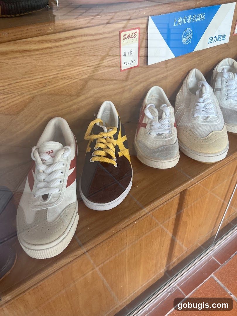 Display of athletic shoes