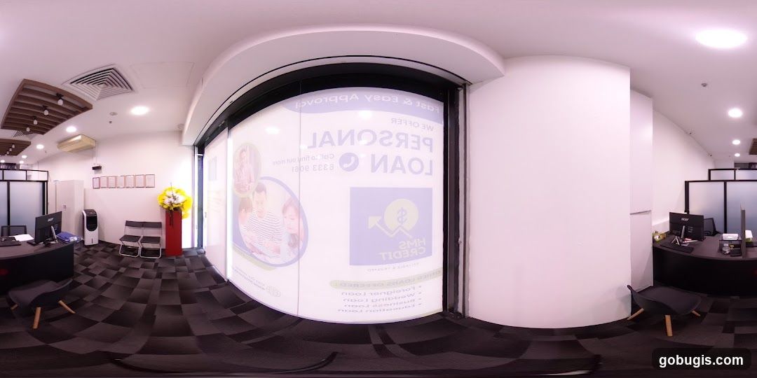 Office Interior with Loan Advertisement