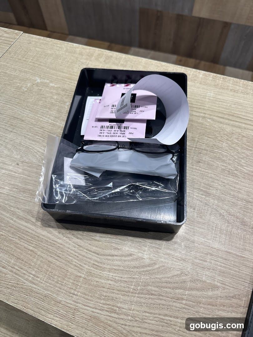 Eyeglasses and Receipts