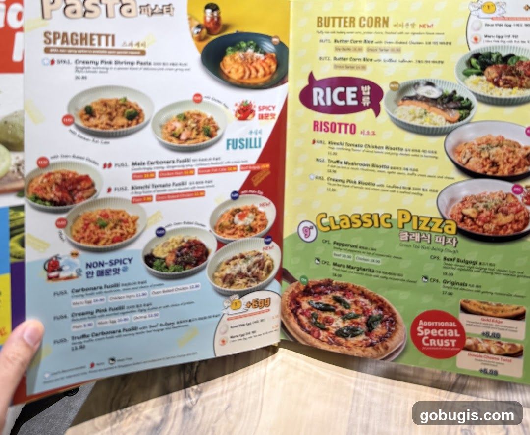 Pasta Menu