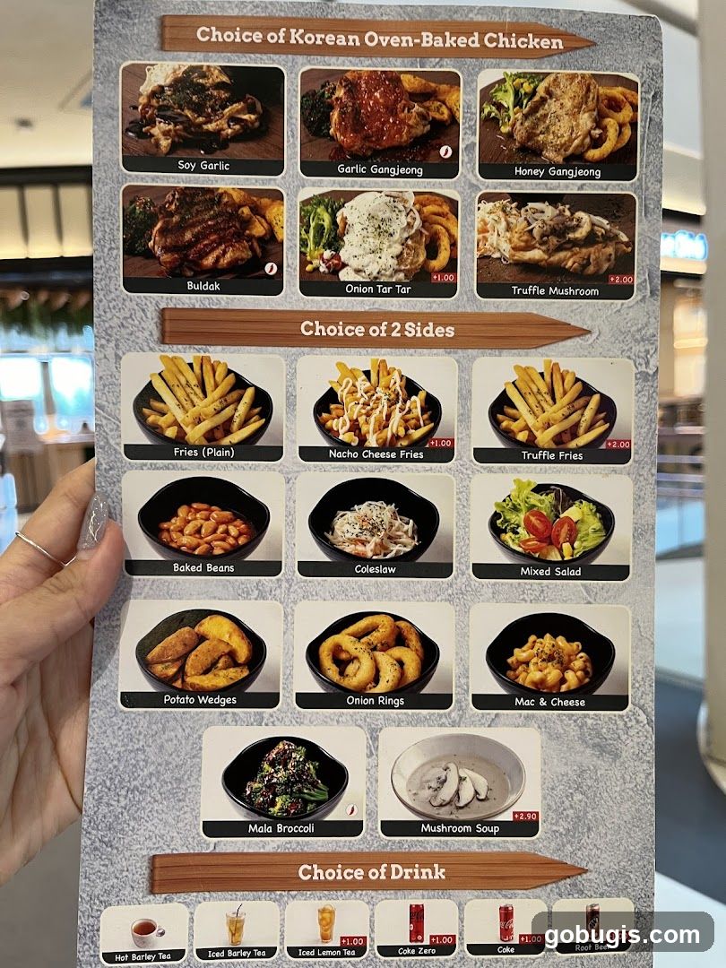 Korean Oven-Baked Chicken Menu