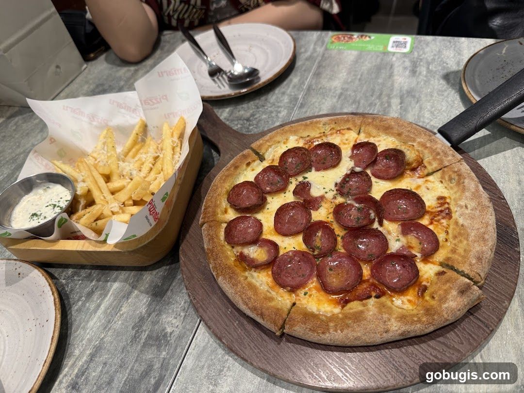 Pepperoni Pizza and Fries