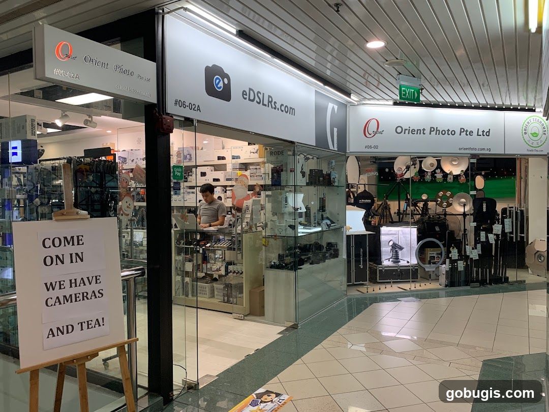 Camera Store with Promotional Sign