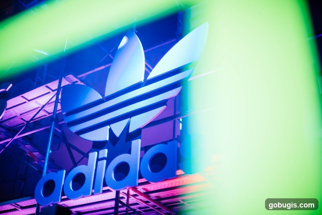 Adidas Logo with Neon Lighting