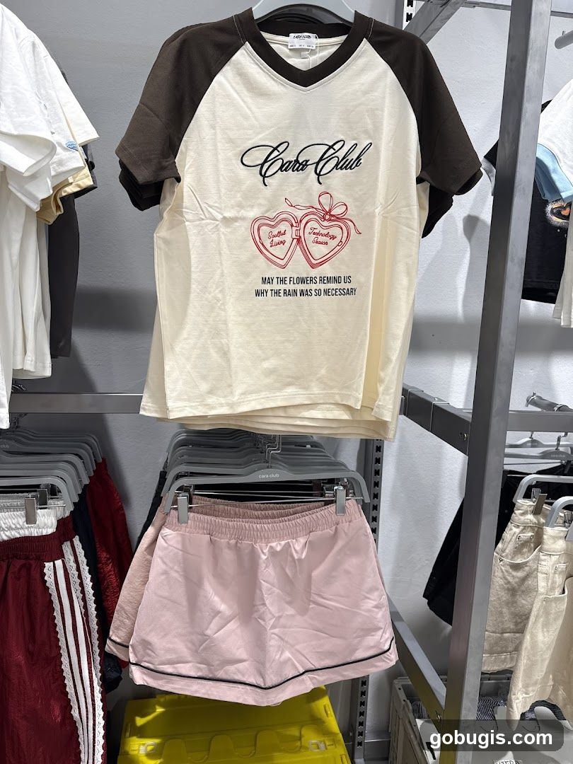 T-shirt and shorts display