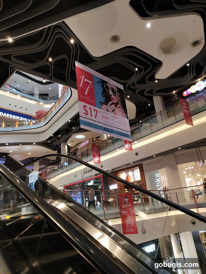 Mall Interior with Advertising Banner