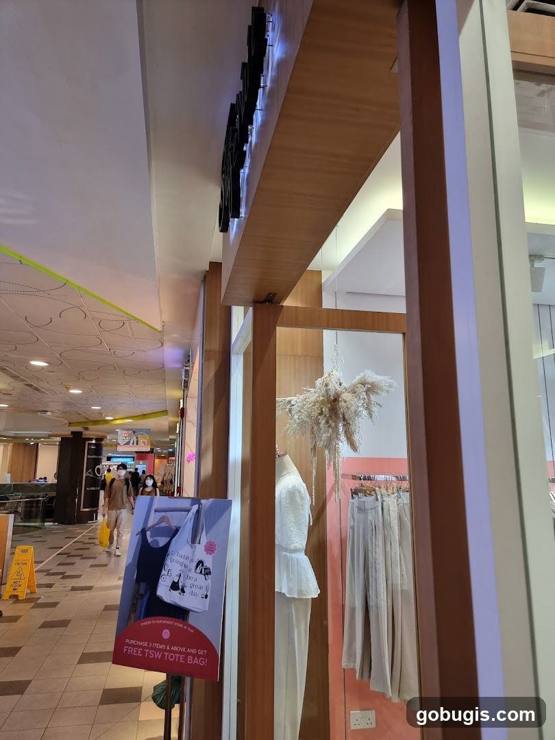 Storefront display with promotional sign