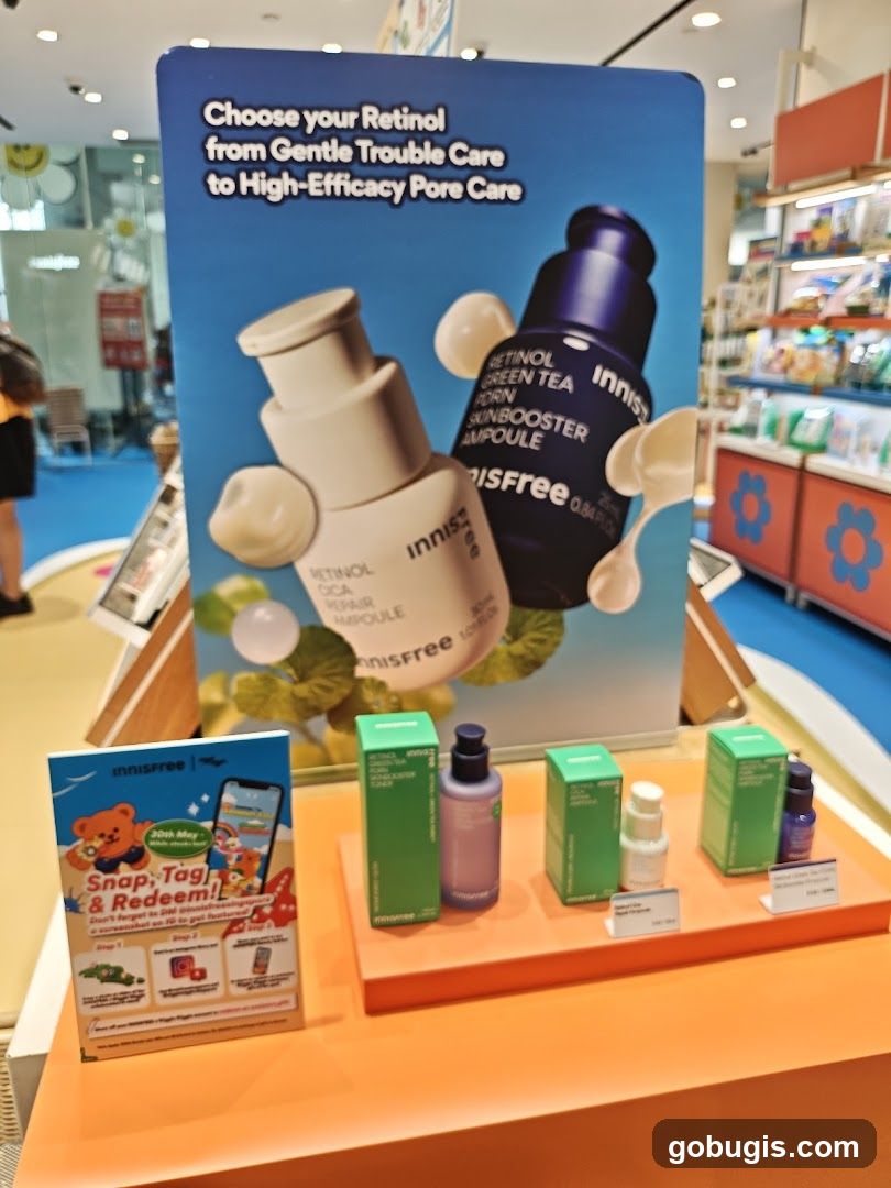Innisfree Retinol Skincare Display