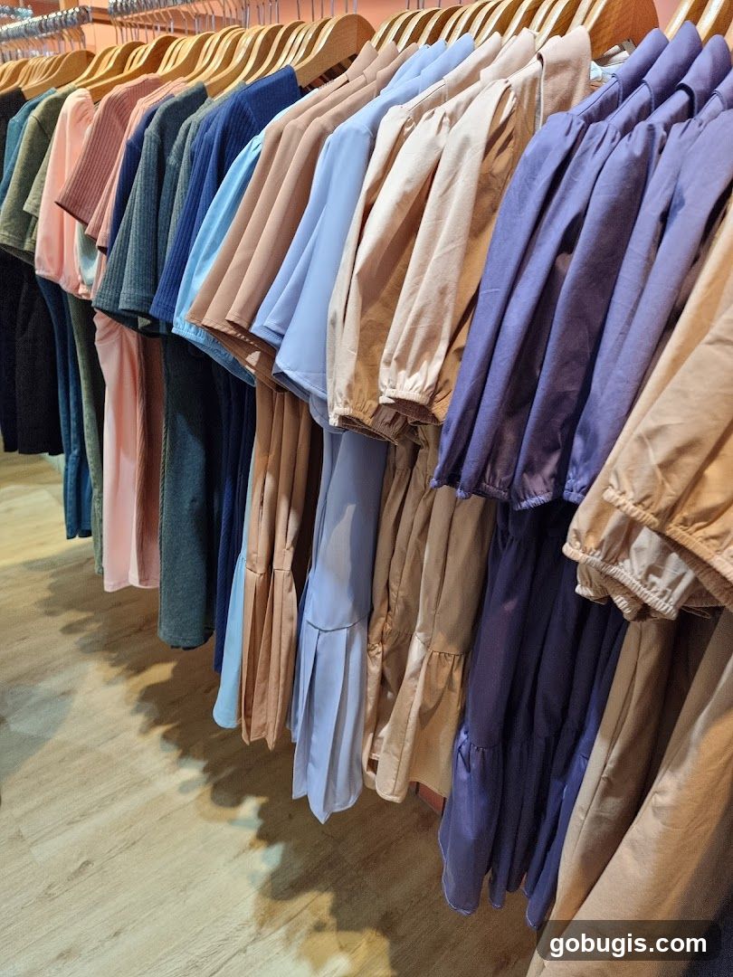Clothing Rack with Assorted Dresses