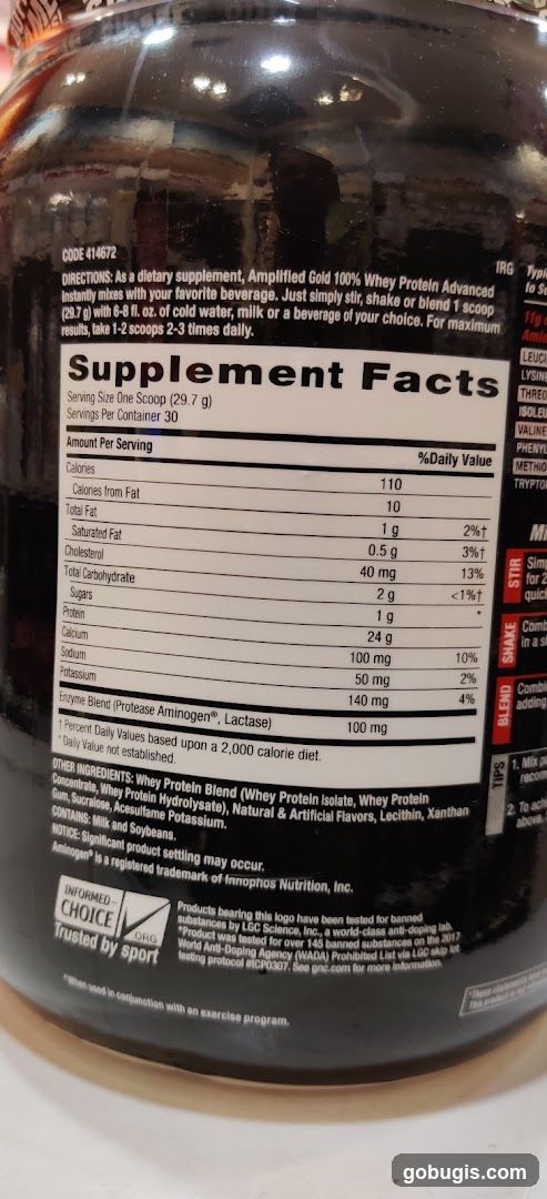 Supplement Facts Label