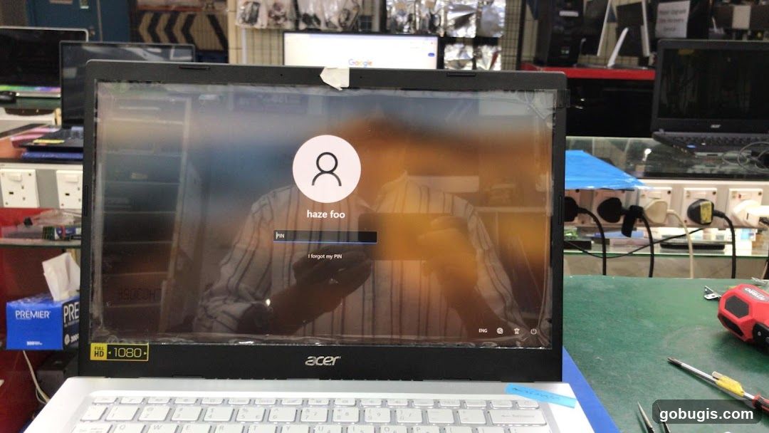 Laptop Login Screen
