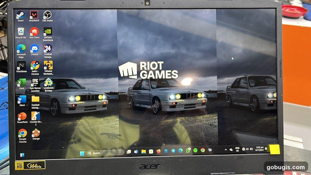 Laptop Desktop with Riot Games Wallpaper