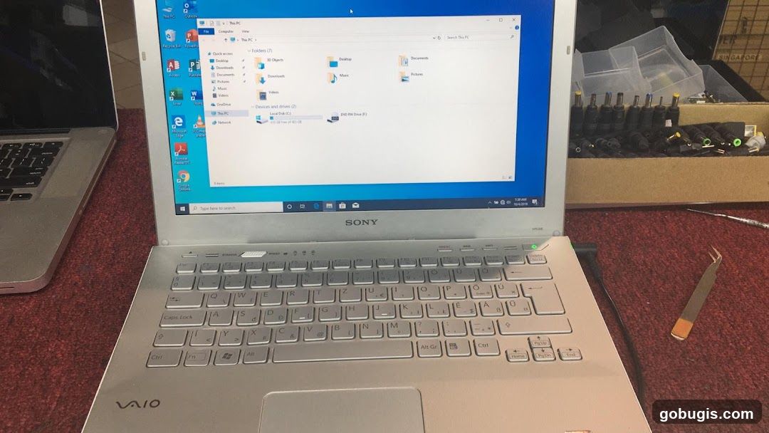 Sony VAIO Laptop with Open File Explorer