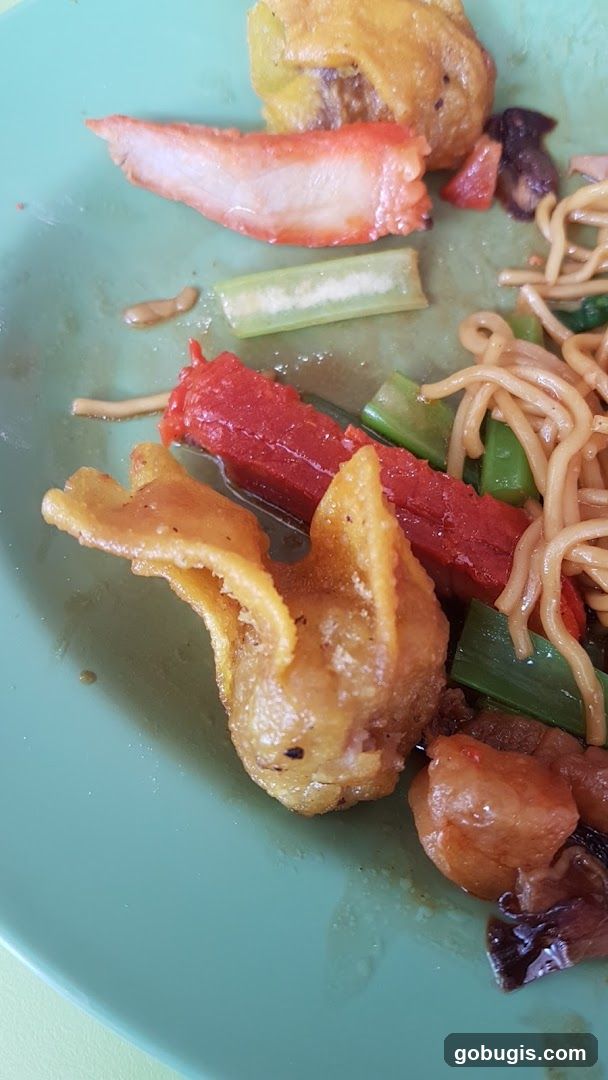 Fried Wonton with Noodles and Meat