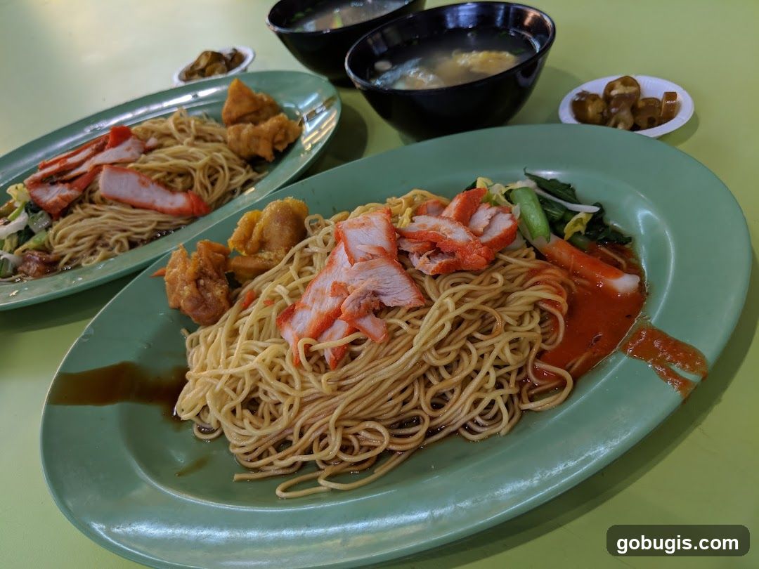 Noodles with Char Siu and Fried Wontons