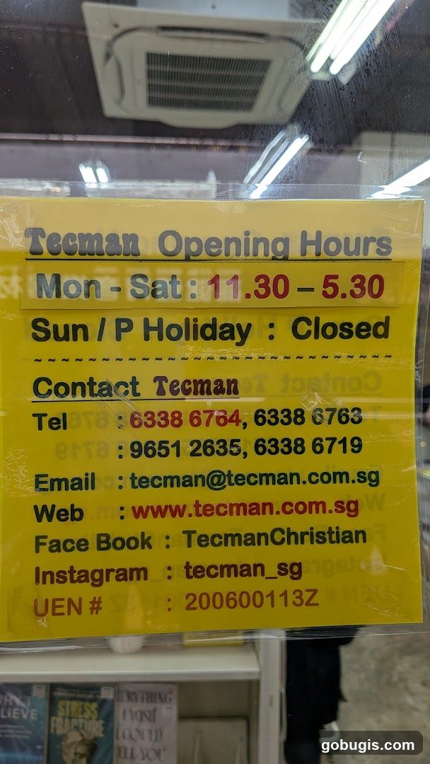 Tecman Opening Hours Sign