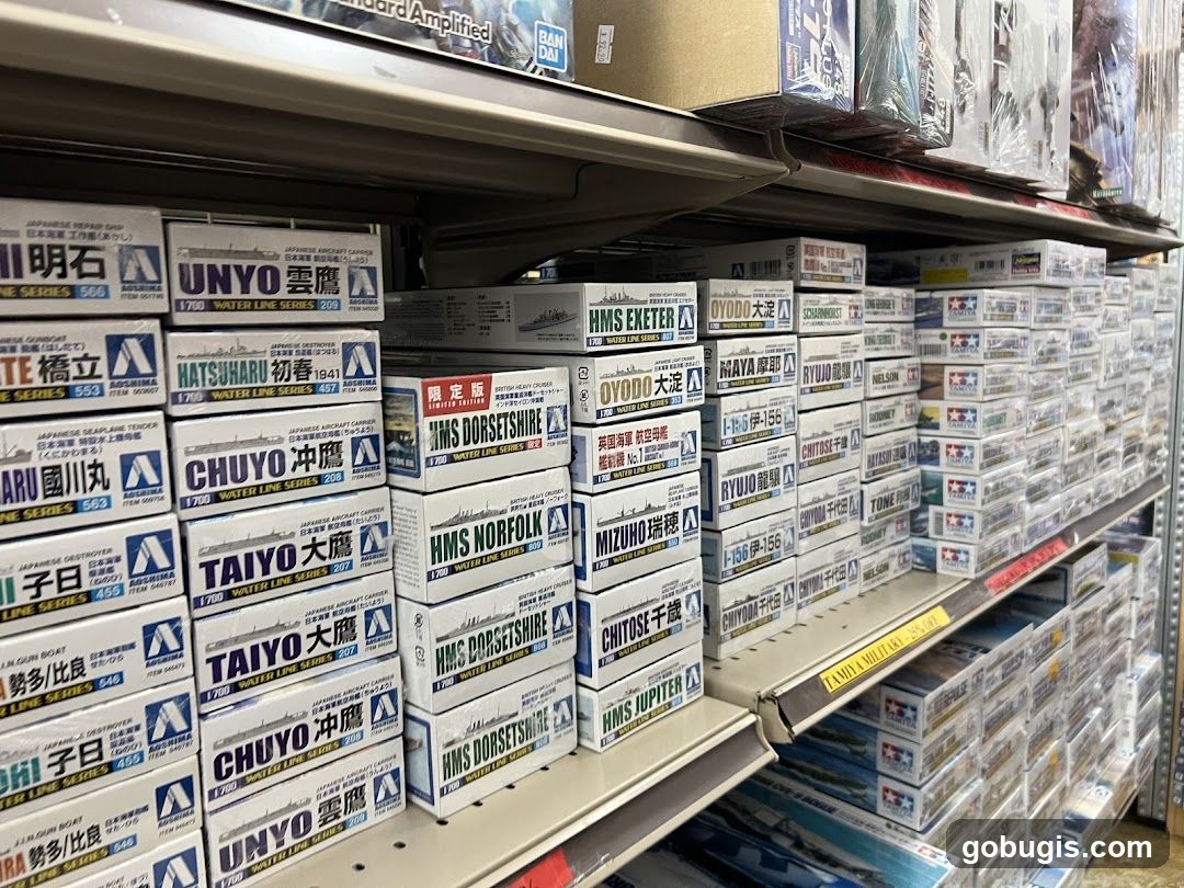 Model Kits on Shelves