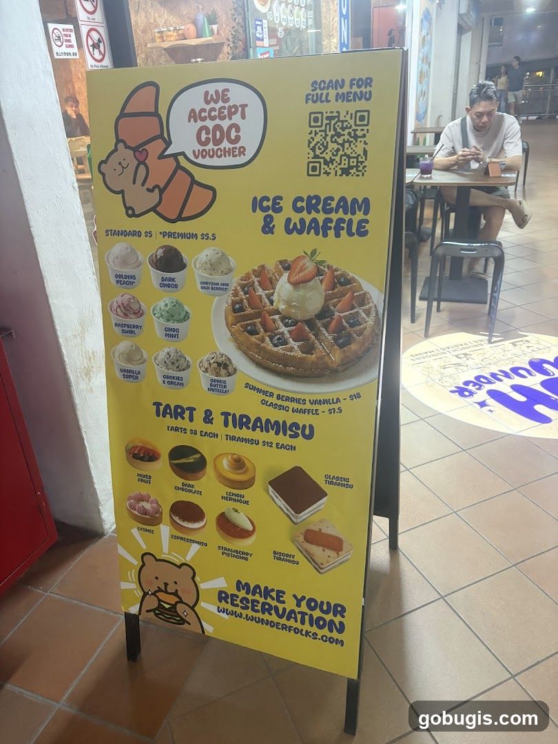 Ice Cream and Waffle Menu