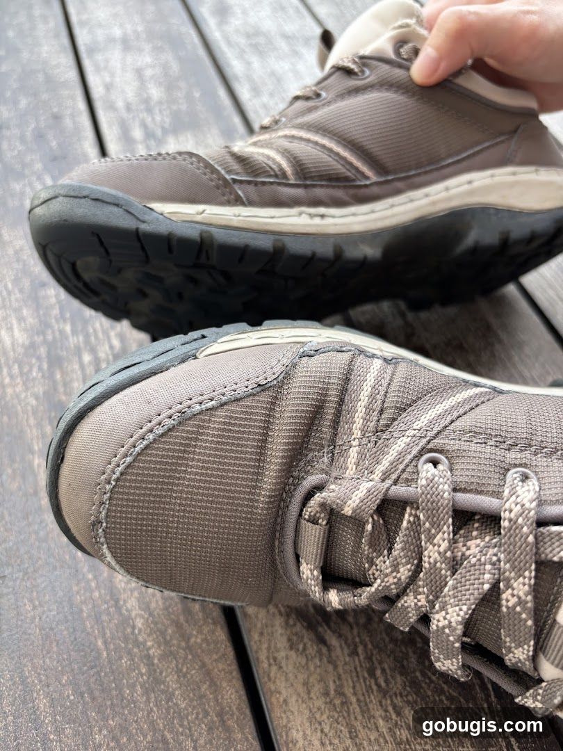 Close-up of Brown Hiking Shoes
