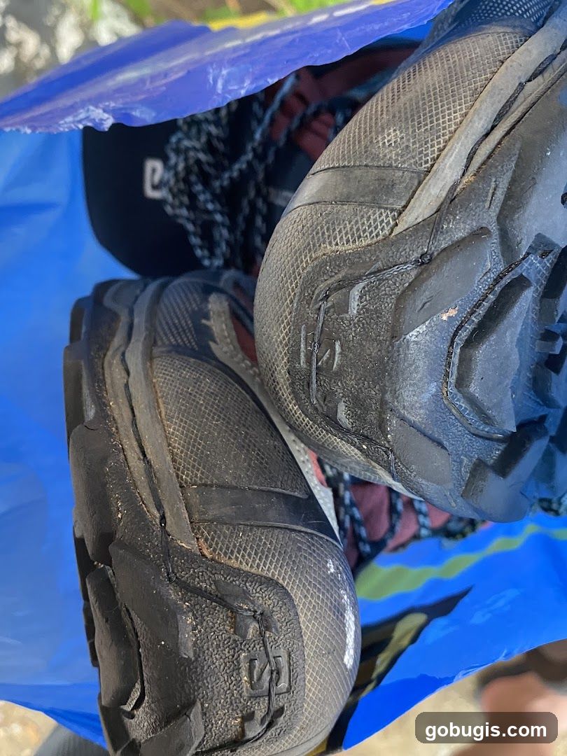 Hiking Boots and Hat in Bag