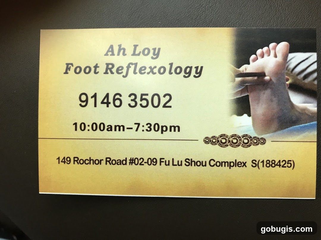 Business Card for Ah Loy Foot Reflexology