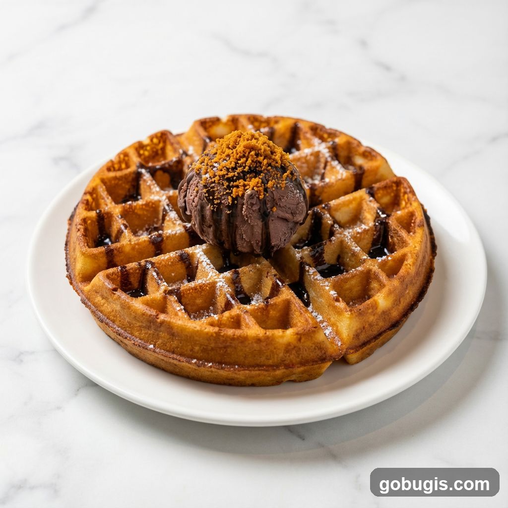 Chocolate Waffle with Ice Cream