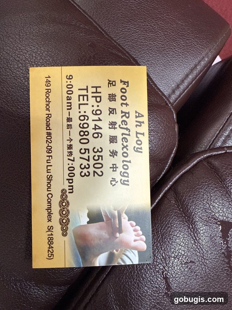 Business Card for Ah Loy Foot Reflexology