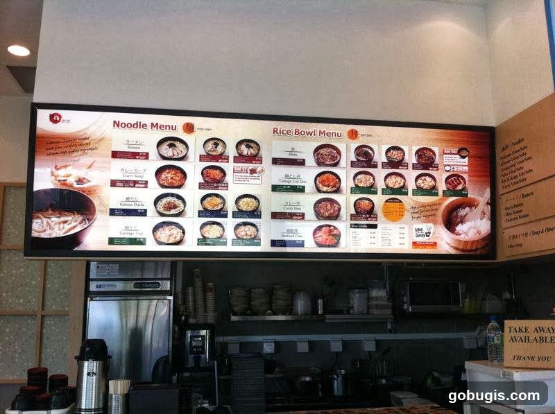 Noodle and Rice Bowl Menu