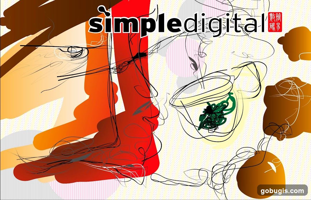 Abstract Digital Art with Text