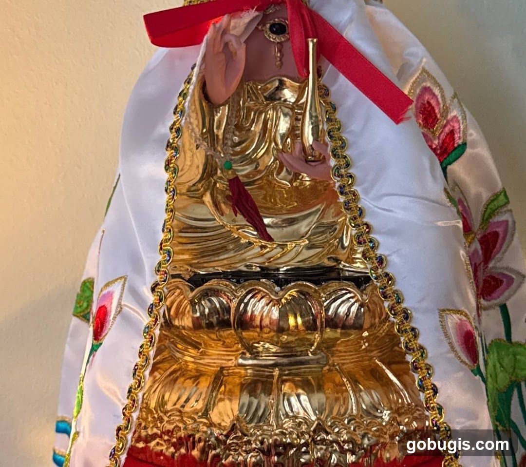 Golden Statue with White Robe