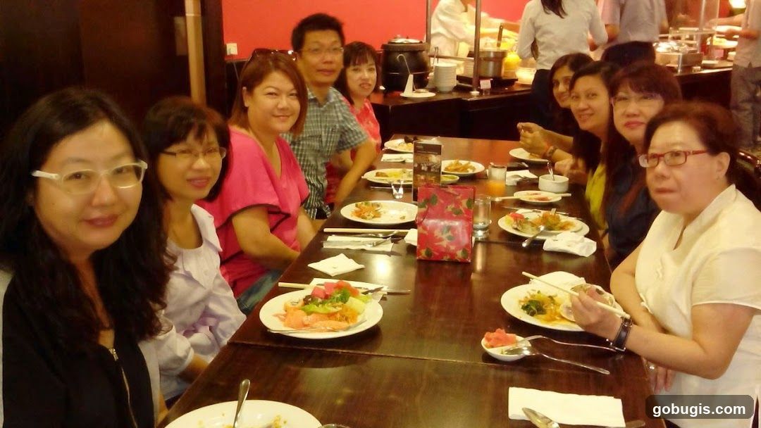 People dining at a buffet