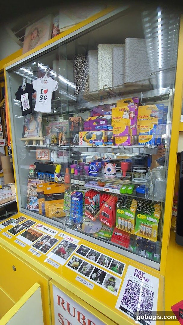 Display Case with Photography Supplies