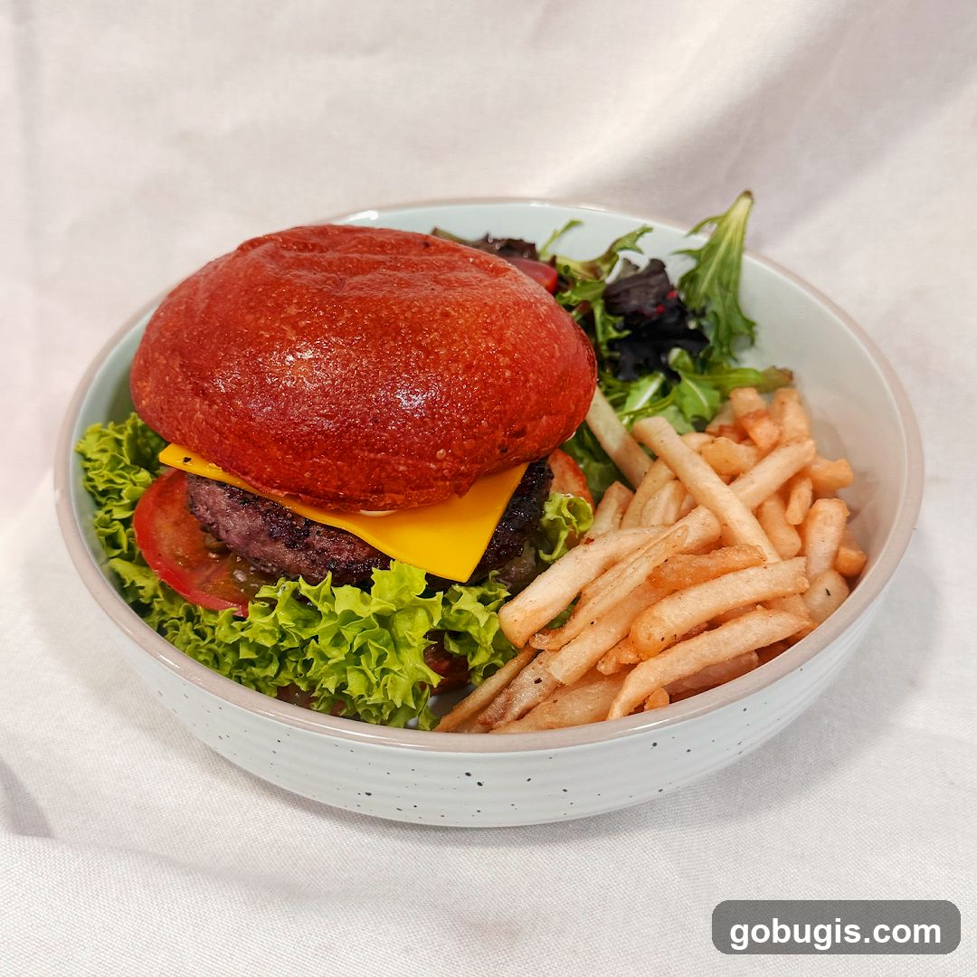 Burger with Fries and Salad